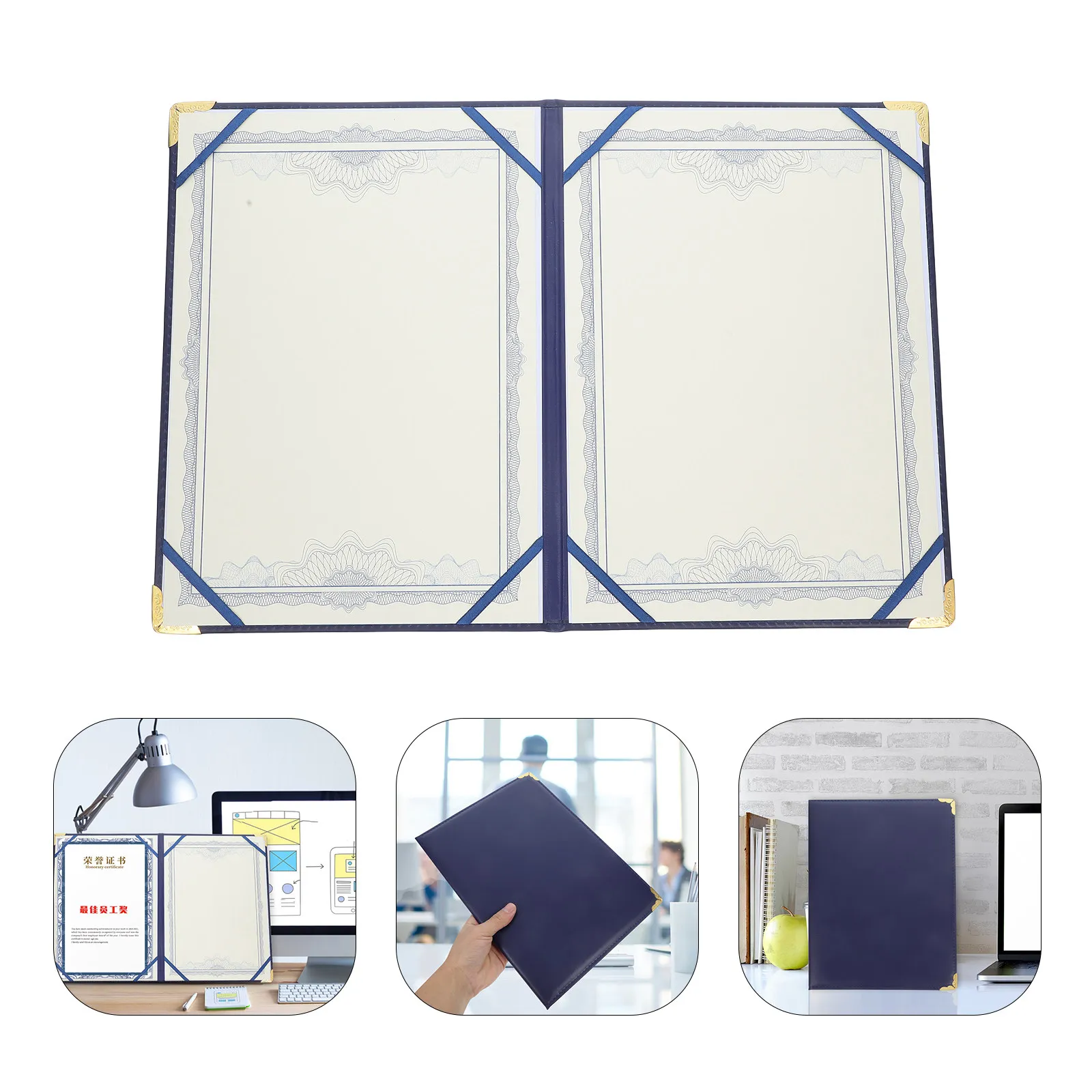 

Папка для дипломов и сертификатов формата А3 из ПУ кожи, элегантная минималистичная обложка для документов, защитный чехол для наград и грамот