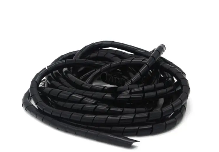 Spiral wrapping band SWB-10 diameter 10mm About 10M Length Black White Cable casing Cable Sleeve Winding pipe Spiral Wrapping image 3