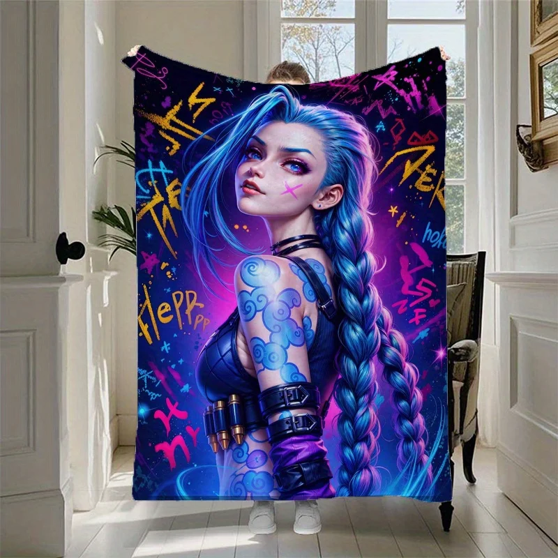 

Anime Art Print Blanket-Pattern Cover Blanket for Sofa Decoration, Office, Bed, Camping and Travel 150x200cm