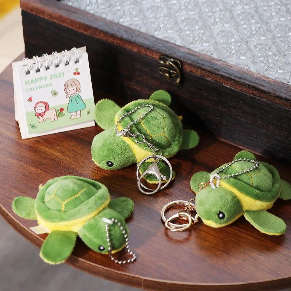 PP cotton Turtle Plush Pendant Cartoon Turtle Metal Buckle Turtle Plush Keychains Soft Plush Turtle Plush Keyring Children Gifts