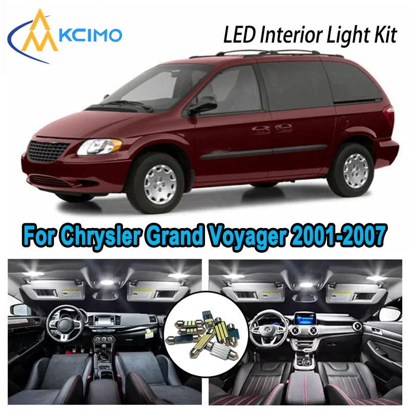 

For Chrysler Grand Voyager 2001-2007 2002 Premium Bright LED Interior Dome Map Trunk Light Kit Car Led Lamps Canbus No Error