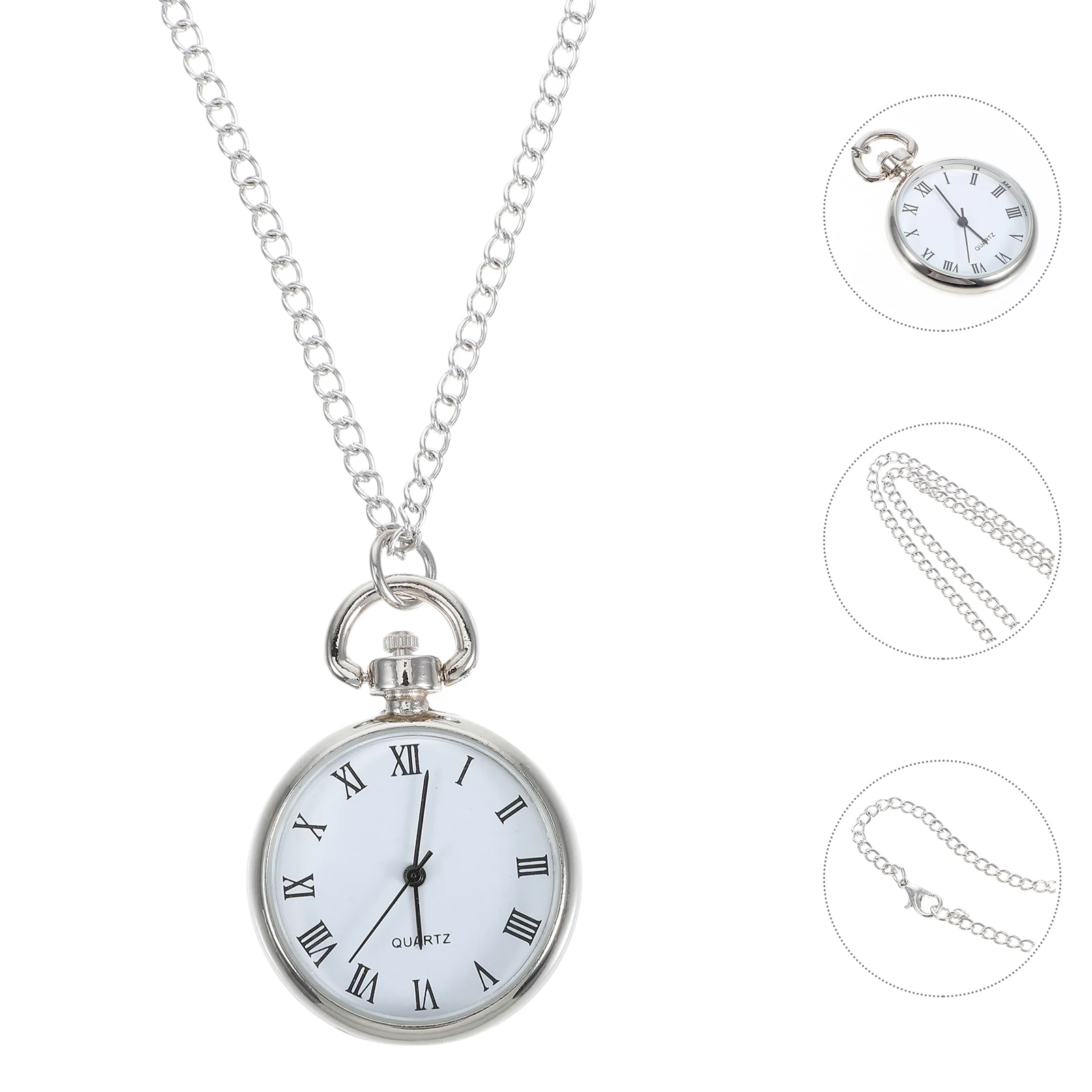 

Hanging Pocket Watch Necklace Alloy Glass Material Precise Timing Pendant Decorative Watches