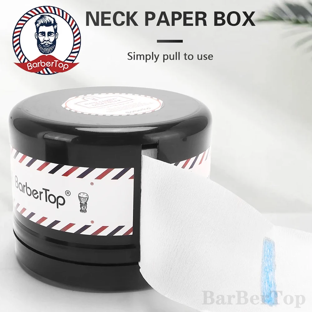 Barbertop Hair Neck Strip Paper Case Barber Neck Paper Roll Holder Disposable Tissue Collar Tape Box Hairdressing Accessories