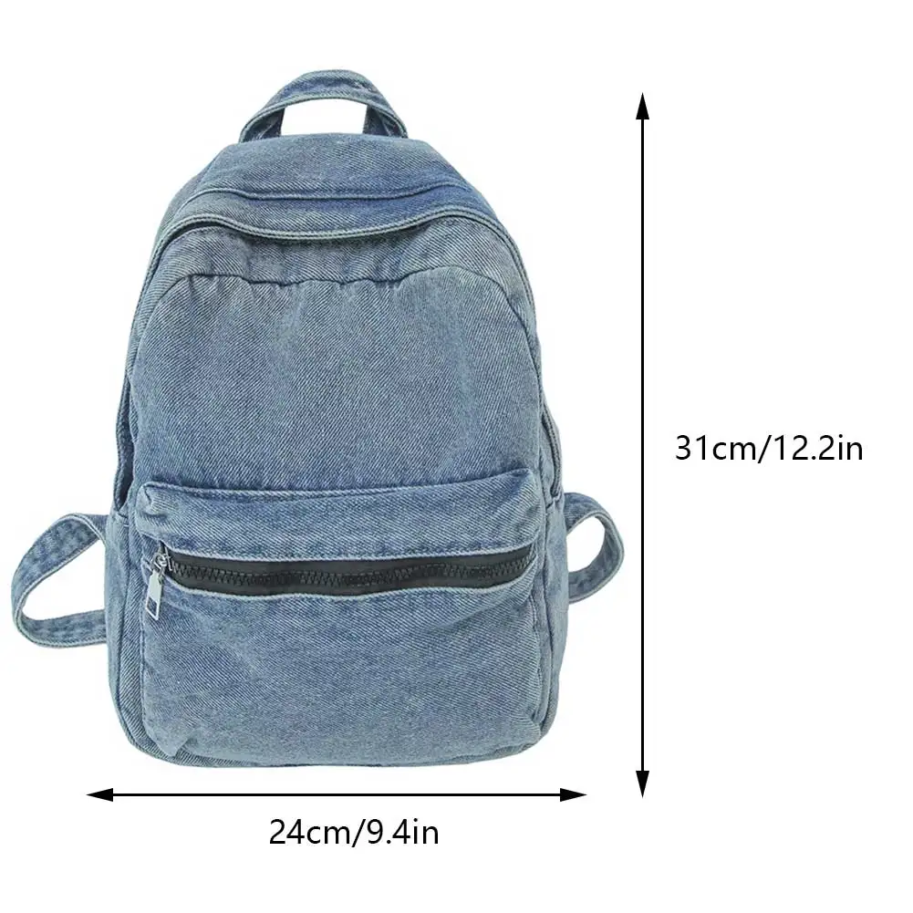 Book Bags For Teen Girls Large Capacity Denim Rucksack Multi Pockets Fashion Backpack Classic Travel Daypack Vintage Laptop Bags