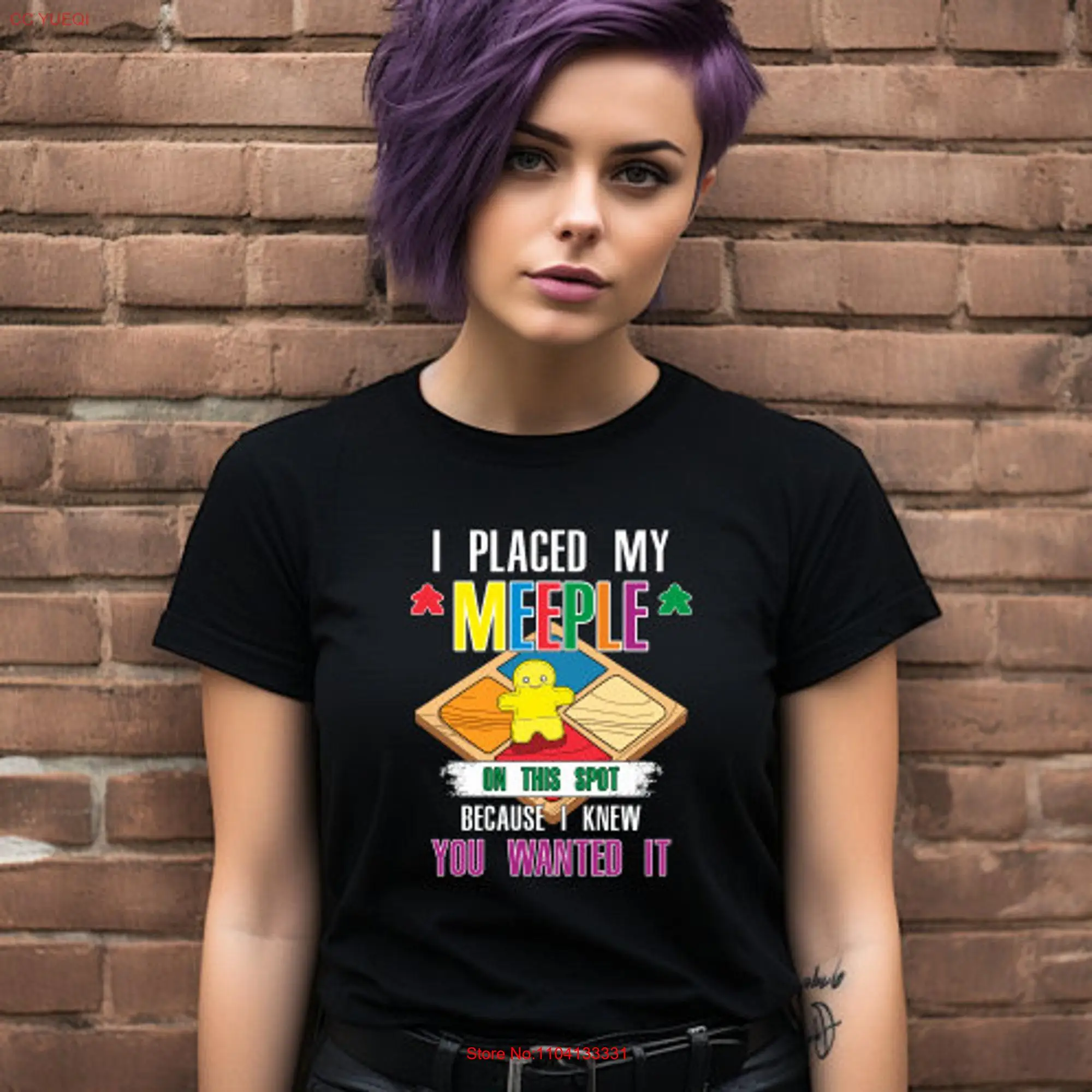 I placed my meeple on this spot because knew you wanted it board gaming black t shirt long or short sleeves