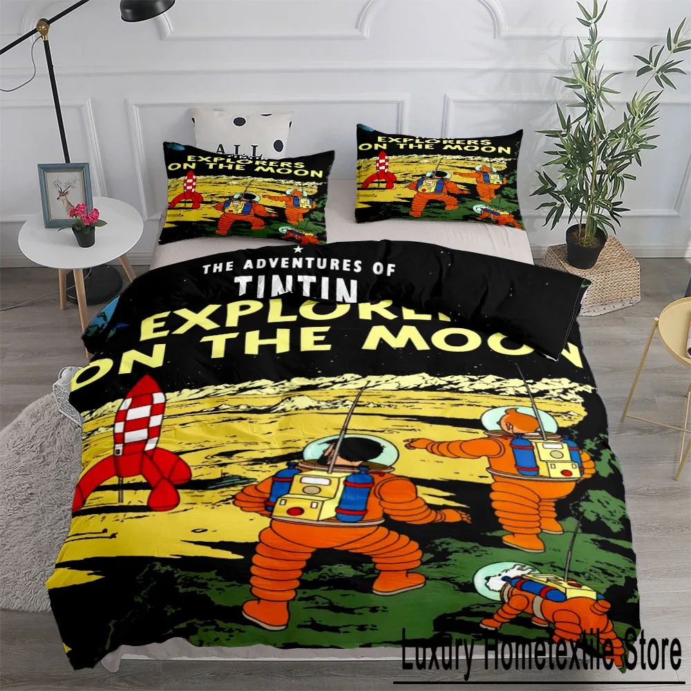 

Tintin Adventure Tales Детский пододеяльник King Queen Double Twin Single Bed Linen Set win Size для мальчиков, подростков, взрослых, теннис