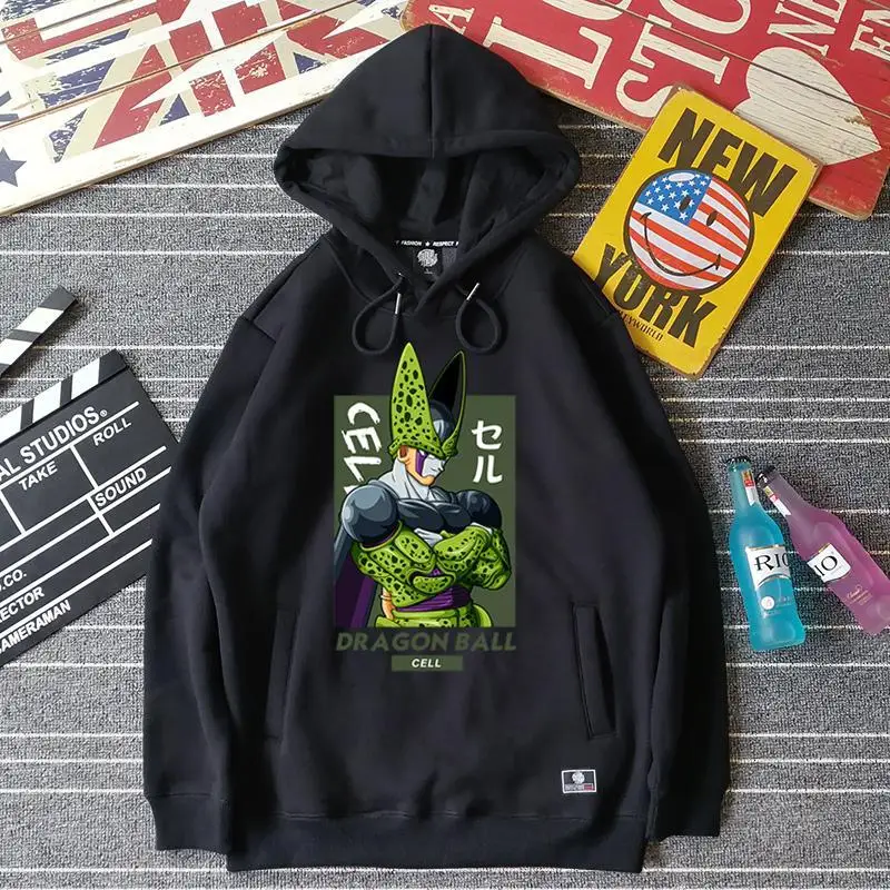 2026 Neuer Herbst/Winter Dragon Ball 40. Jubiläum Cell 100% Baumwolle Anime Hoodie Übergröße Lässige Streetwear Unisex Y2k