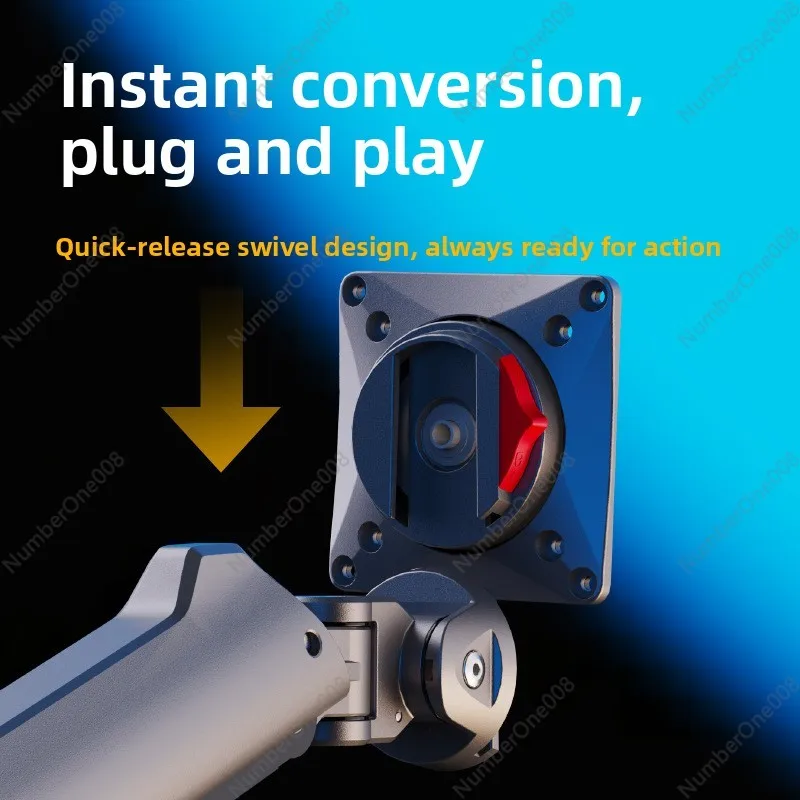 A7 27-50 inci Muyun Gray Gaming RGB Mechanical Arm Gaming Monitor Stand yang Dapat Disesuaikan Tingginya dengan Kapasitas Beban 18kg