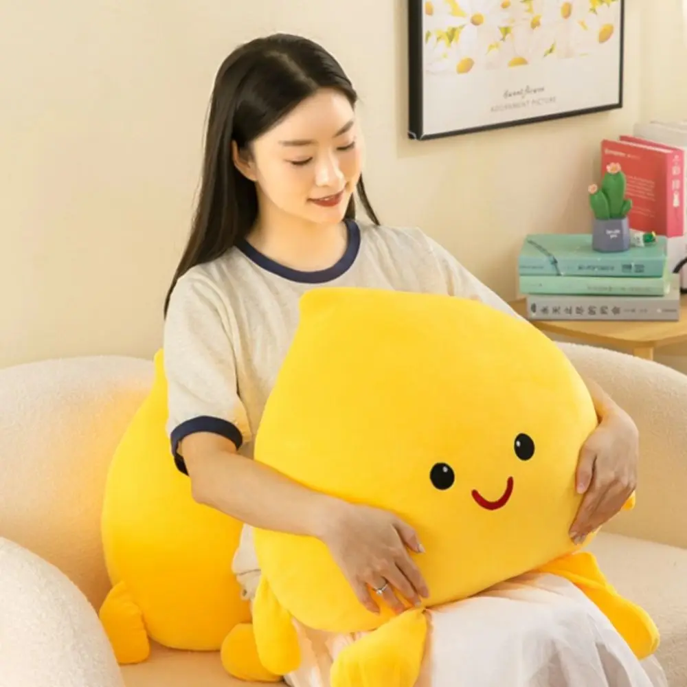 Smile Face Little Spark Man Plush Toys Yellow Stuffed Cartoon Stuffed Doll Little Flame Soft Little Spark Plush Pillow