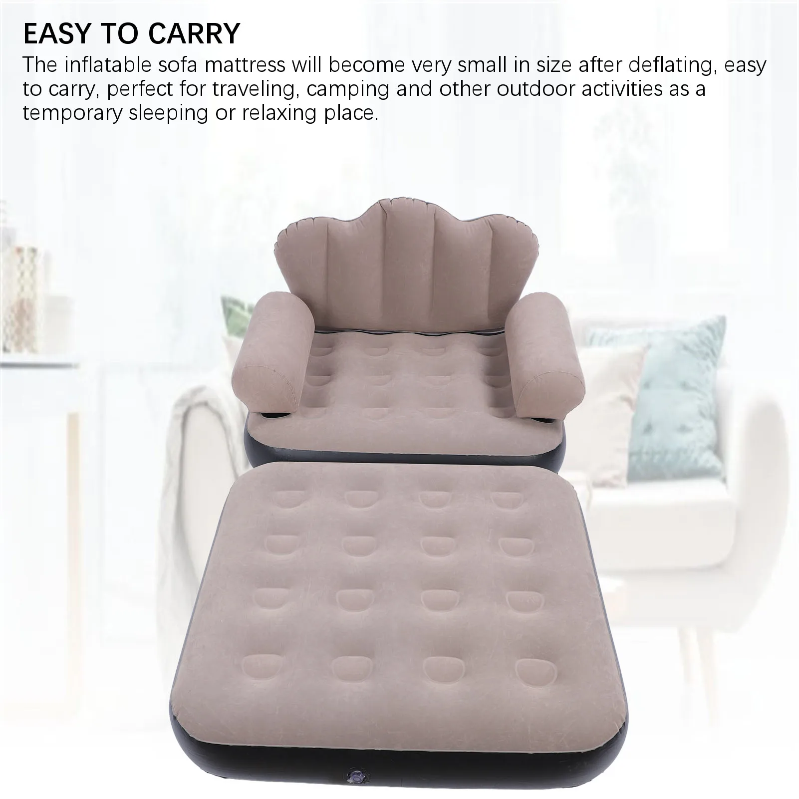تفجير الأريكة فراش القهوة أريكة سرير قابلة للنفخ يمكن ارتداؤها طوي المحمولة سميكة توافدوا بولي كلوريد الفينيل لينة للتخييم للسفر #6