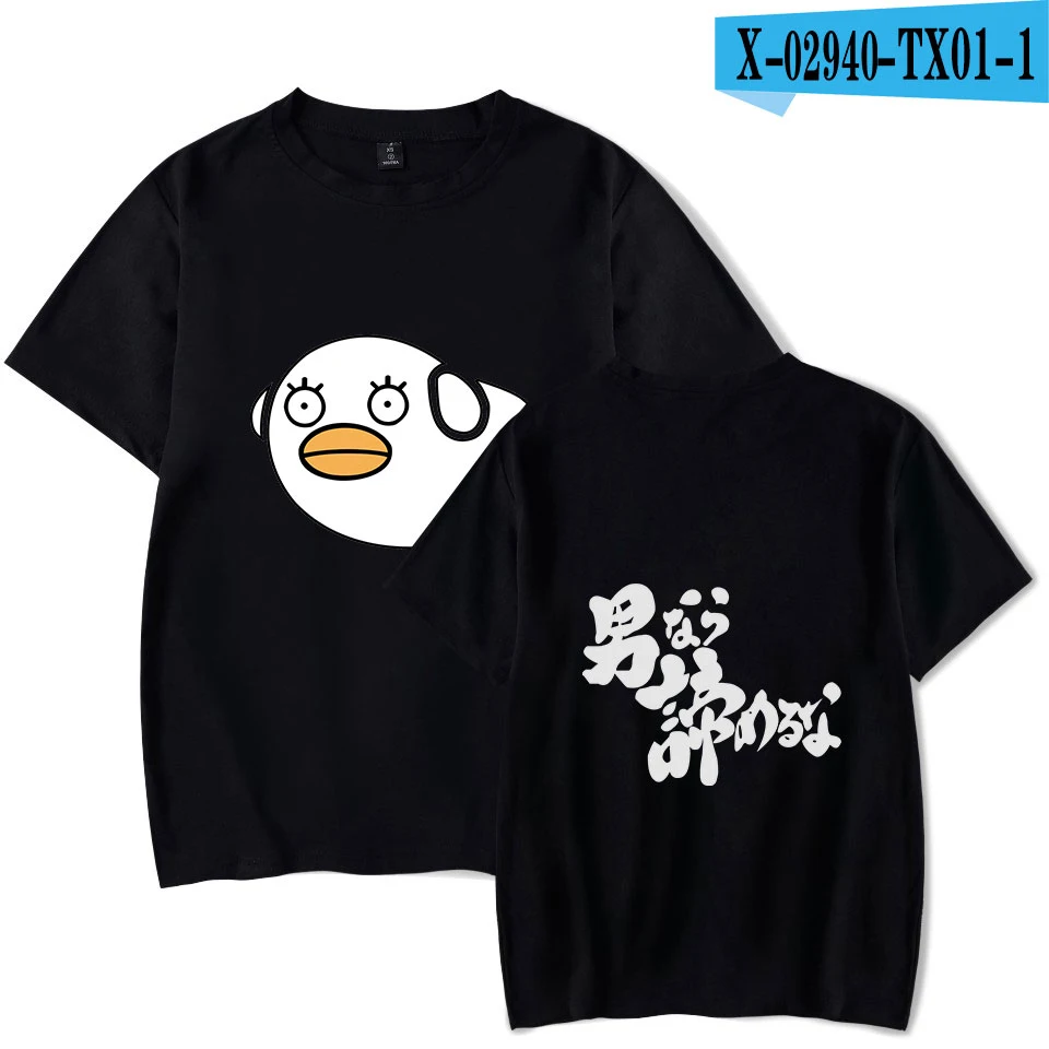 Camiseta de impressão japonesa do gintama do anime, gola redonda, manga curta, streetwear popular, plus size, moda verão