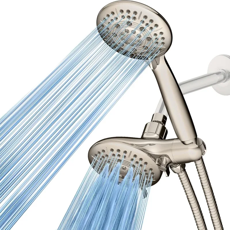 48-Setting High Pressure 3-Way Shower Head Combo, Hand Held Shower & Rain Shower Separately or Together, 4.7