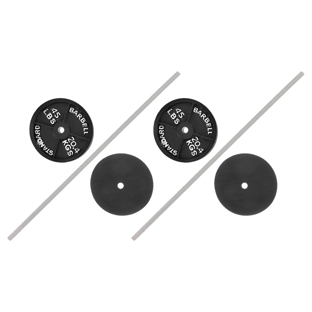 2-delige poppenhuis barbell mini-speelgoed sportmodellen poppenaccessoires plastic miniatuur simulatie fitness decor