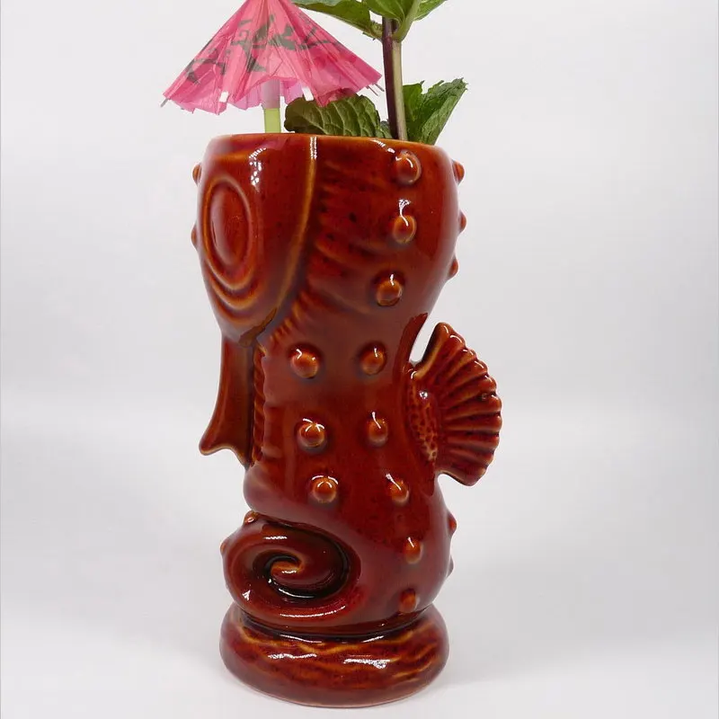 Decoraciones Tazas tropicales premium Tiki Tazas Cerámica Hawaiana Creativa Tiki Bar Taza Cócteles Vasos Bar Bebidas para fiesta exótica