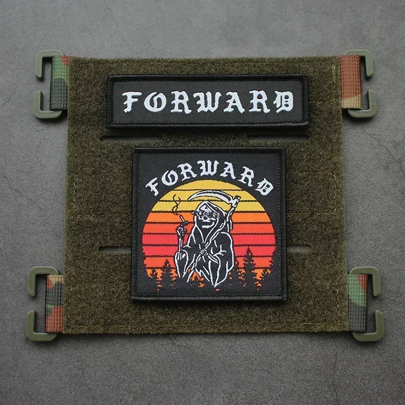 FOB Forward Devil Reaper Hook&Loop Embroidered Patches For Clothing Outdoors Tactical Morale Badge Military Patches Armband