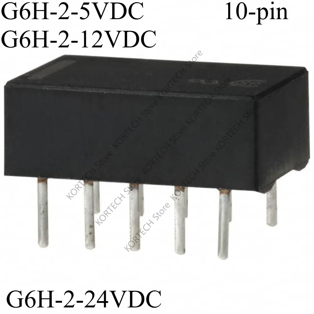 5PCS/Lot Original G6H-2-5VDC G6H-2-12VDC G6H-2-24VDC G6H-2 5V 12V 24V 10-pin 1A two-switch two-close signal Relay