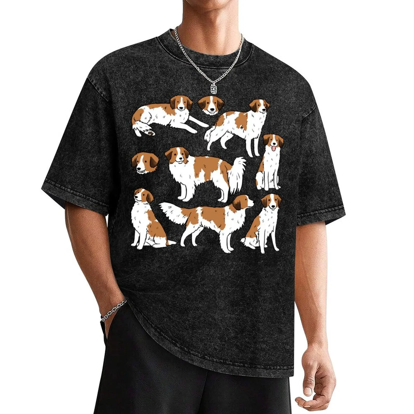 Kooiker -nederlandse kooikerhondjes- dog cute pattern T-Shirt anime shirt for a boy anime t shirts mens funny t shirts