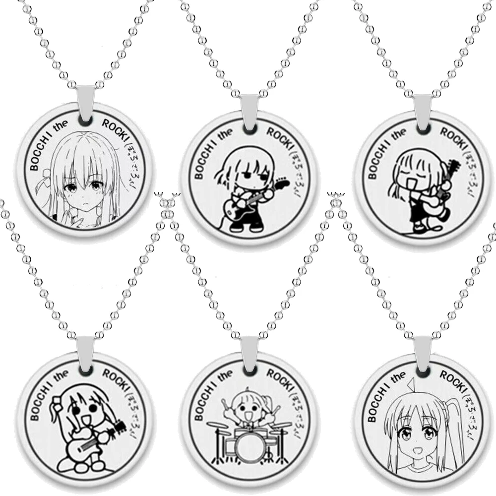 Anime Bocchi The Rock Girls Stainless Steel Pendant Gotou Hitori Ijichi Nijika Yamada Ryo Kita Ikuyo Q Version Figures Necklace