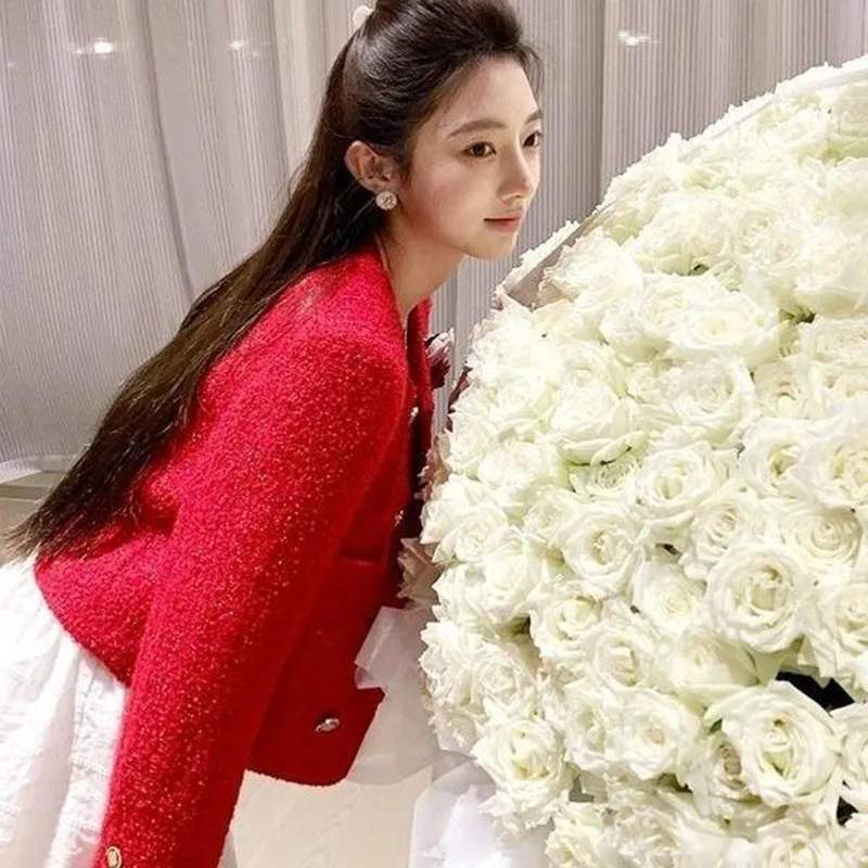 2025 Spring and Autumn New Wealthy Girl High End Dress Up Small Fragrant Red Short Coat Light Mature Women's Top