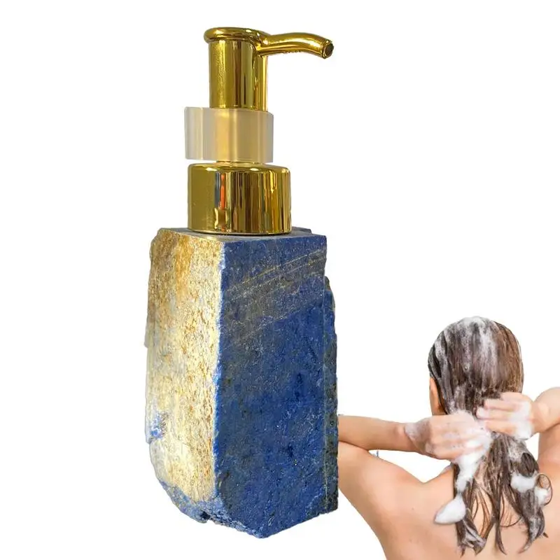 

Shower Gel Bottles Press Natural Crystal Stone Press Type Shower Bottle Shampoo Dispenser Bathroom Countertop Shower Dispensers