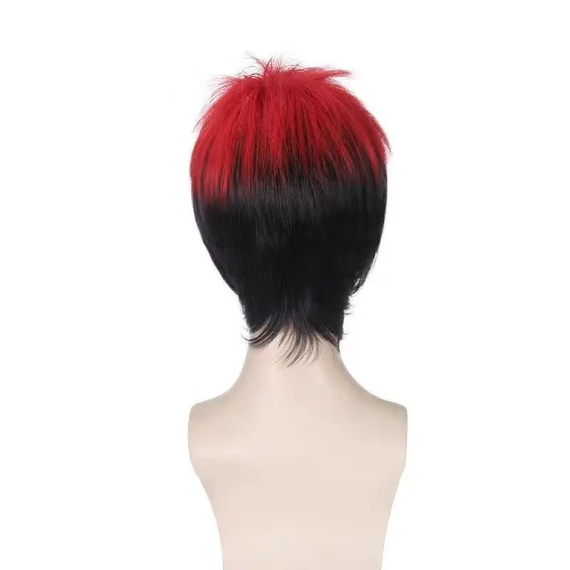 Kagami Taiga Halloween Cosplay Pruik Rood en Zwart Kort Anime Haar voor Mannen Kuroko's Basketbal Hoofdpersonage