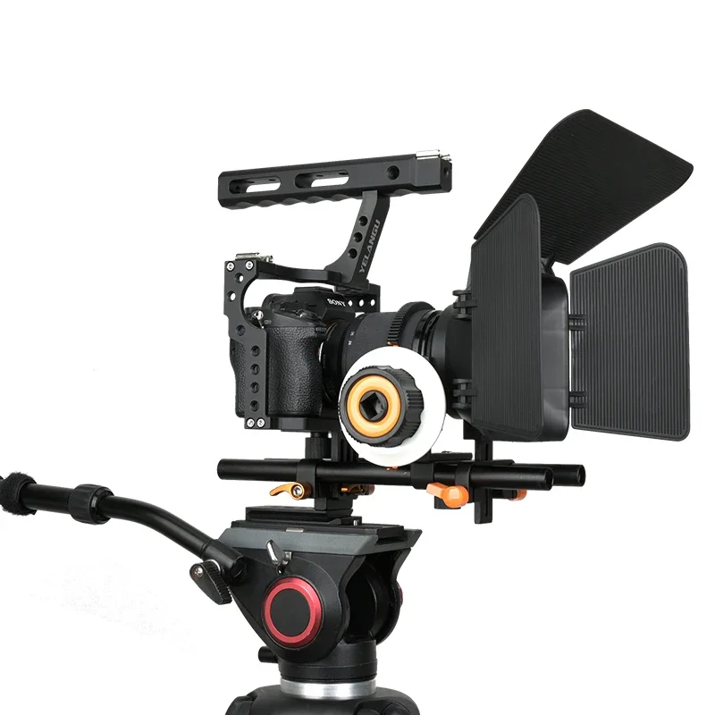 Camera Cage Rig Kit for A7 A7S A7R A7II A7RII A7SII A6000 A6300 A6500, Dual Cold Shoe & 1/4