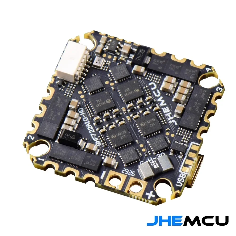 JHEMCU GHF722AIO-HD 40A AIO Baro OSD BlackBox F722 Flight Controller BLHELIS 40A 4in1 ESC 2-6S for FPV Freestyle Drone DIY parts