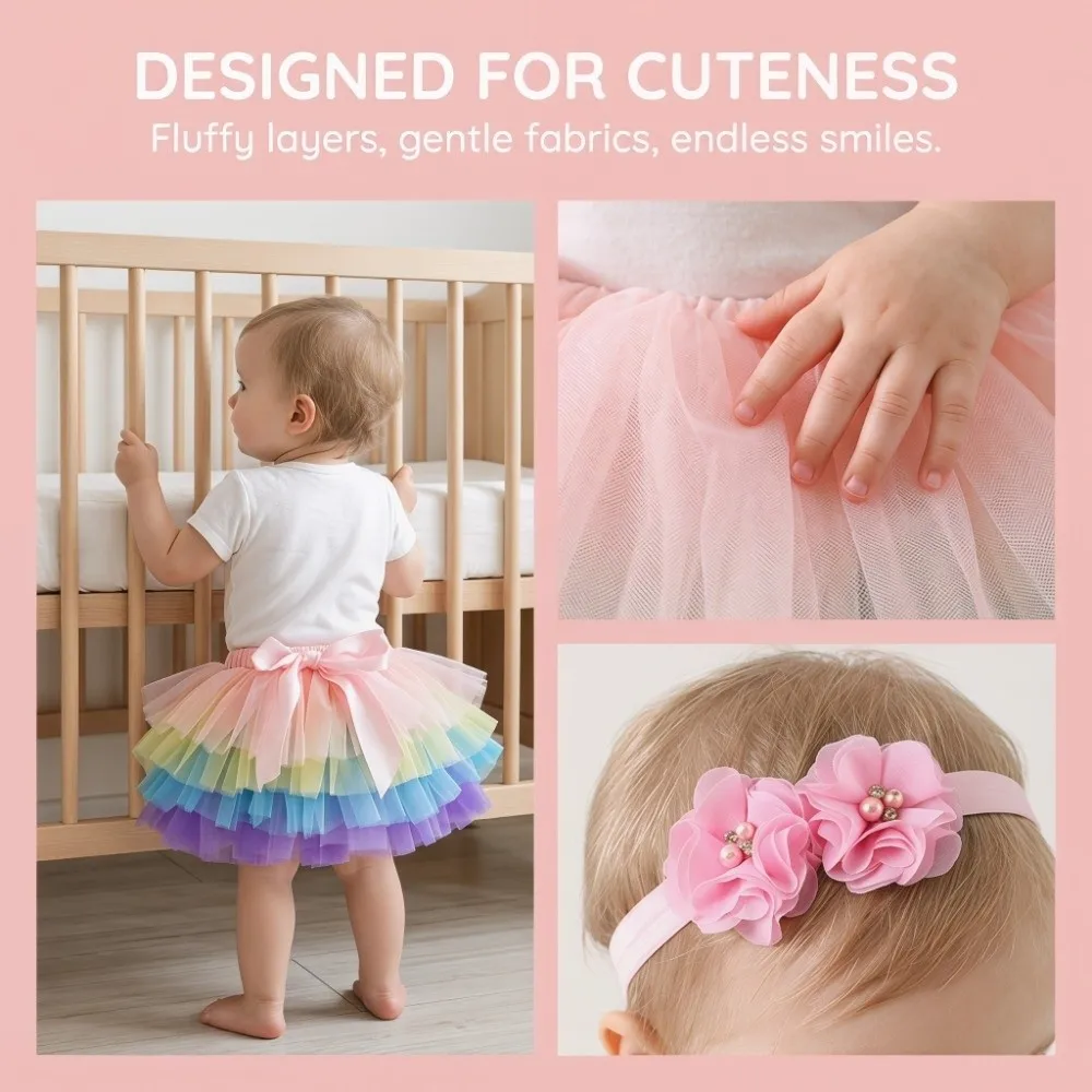 Cute Tulle Mesh Tutu Fluffy Skirt Fluffy Multi-layer Princess Ballet Skirt Ballet Dance Style Tulle Mesh Skirt Party Dress