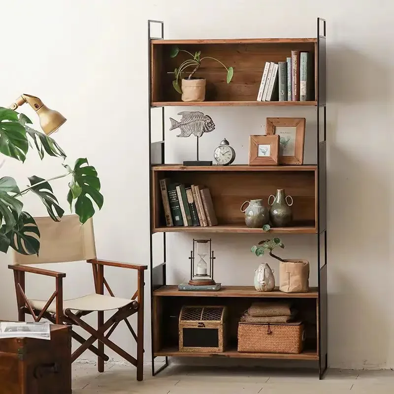 

Современная портативная книжная полка для дома, промышленная металлическая деревянная полка для хранения