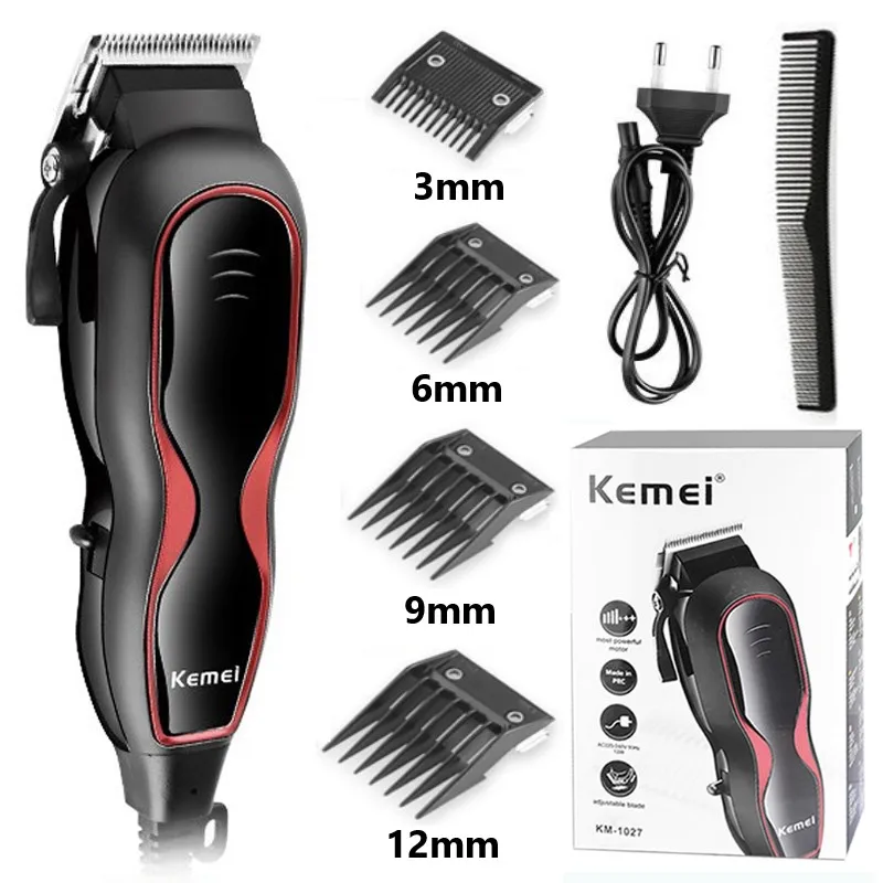 

Kemei Professional Wire Hair Clipper Electric Hair Clipper Power Shaver Beard Trimmer With 4 Limit Combs KM-1027