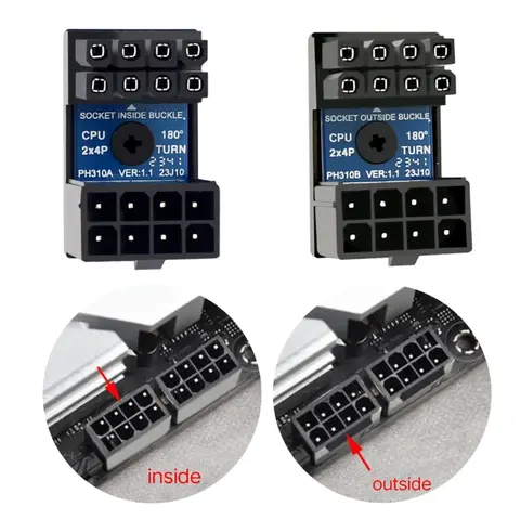 Motherboard CPU 8PIN Power Steering Connector 8 Pin Power Interfaces Steering Head CPU 8PIN 180 Degree Adapter Power