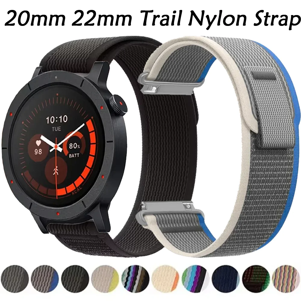 20/22mm Trail Nylon Strap for COROS APEX 4 42mm/2 Pro/PACE 4/3 Bracelet For Suunto Vertical 2/Run/Race 2 Amazfit Active Max/3-2