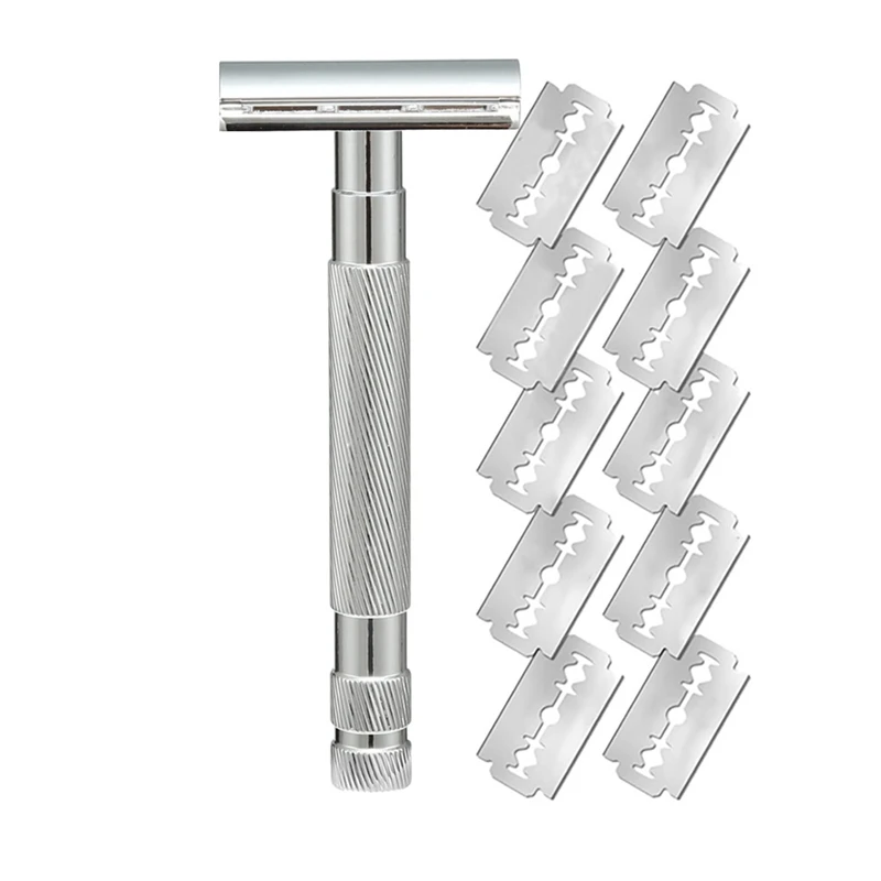 Durable Replaceable Reusable Safety Razors With Stainless Steel Double-Sided Blade