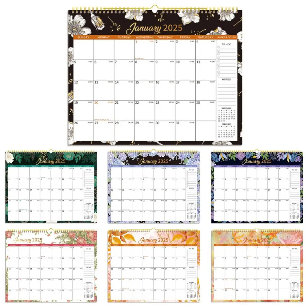 Planificador mensual 2025 2025, conjunto de Planificador de calendario de pared para la organización de la oficina en casa, organizador de horarios de 12 meses para una eficiencia