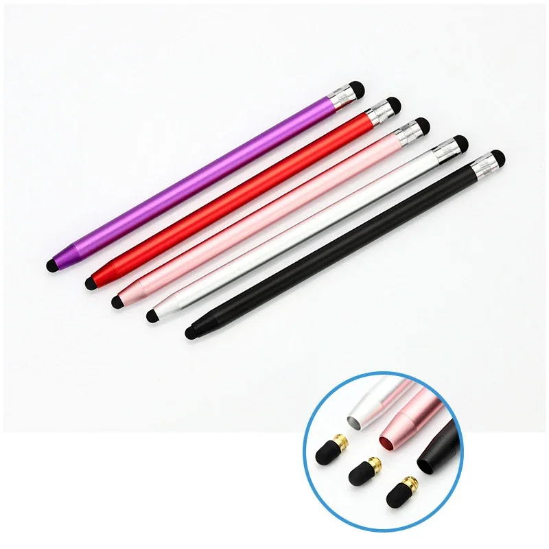 

300pcs Colorful Round Dual Tips Metal Stylus Pen Capacitive Touch Screen Pens Dual Heads Ends for Phone PC Tablet Drawing Pen