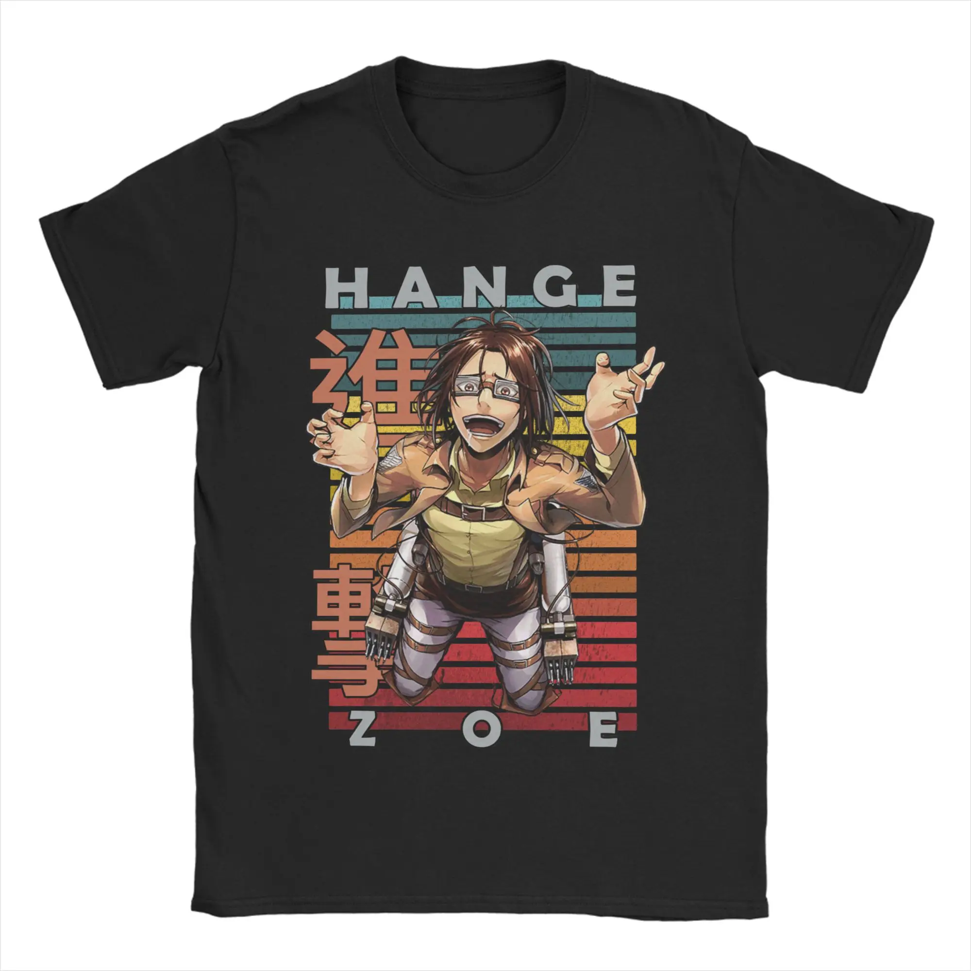 Hange Zoe Attack On Titan Snk Cool AOT T-Shirt Men Pure Cotton Tee Shirt Round Collar Short Sleeve T Shirts Graphic Clothes