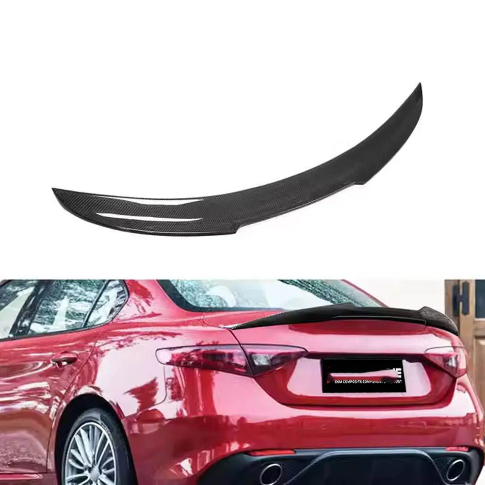 

Для Alfa Romeo Giulia Sport Quadrifoglio Verde Sedan 2017-2020 гг., 4-дверный задний спойлер из углеродного волокна