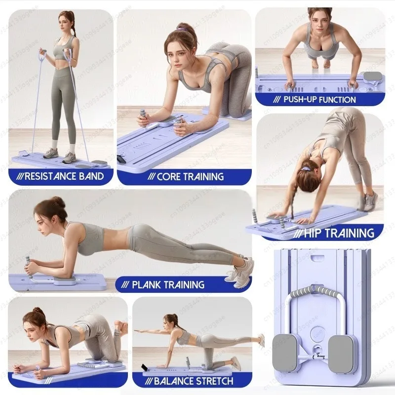 Multifunctional Abdominal  4-in-1 Fitness  Foldable Pilates Board Abdominal Board Chest Muscle Exercise Tablet Support