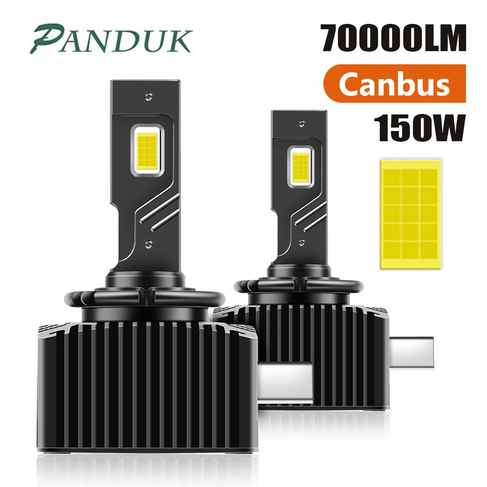 PANDUK Super Bright D1S LED Headlights 70000LM HID D3S D2S D4S D4R D1R D2R D3R Turbo LED CSP Chip 6000K White 150W Plug&Play