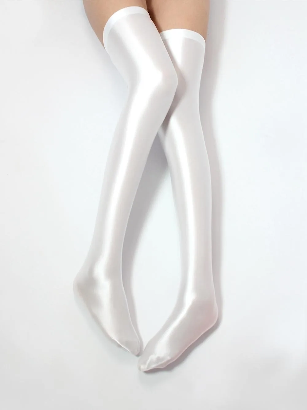 Sexy glänzende, seidige Damen-Overknee-Socken, japanische Oberschenkelstrümpfe, solide, glänzende, elastische Sport-Leggings