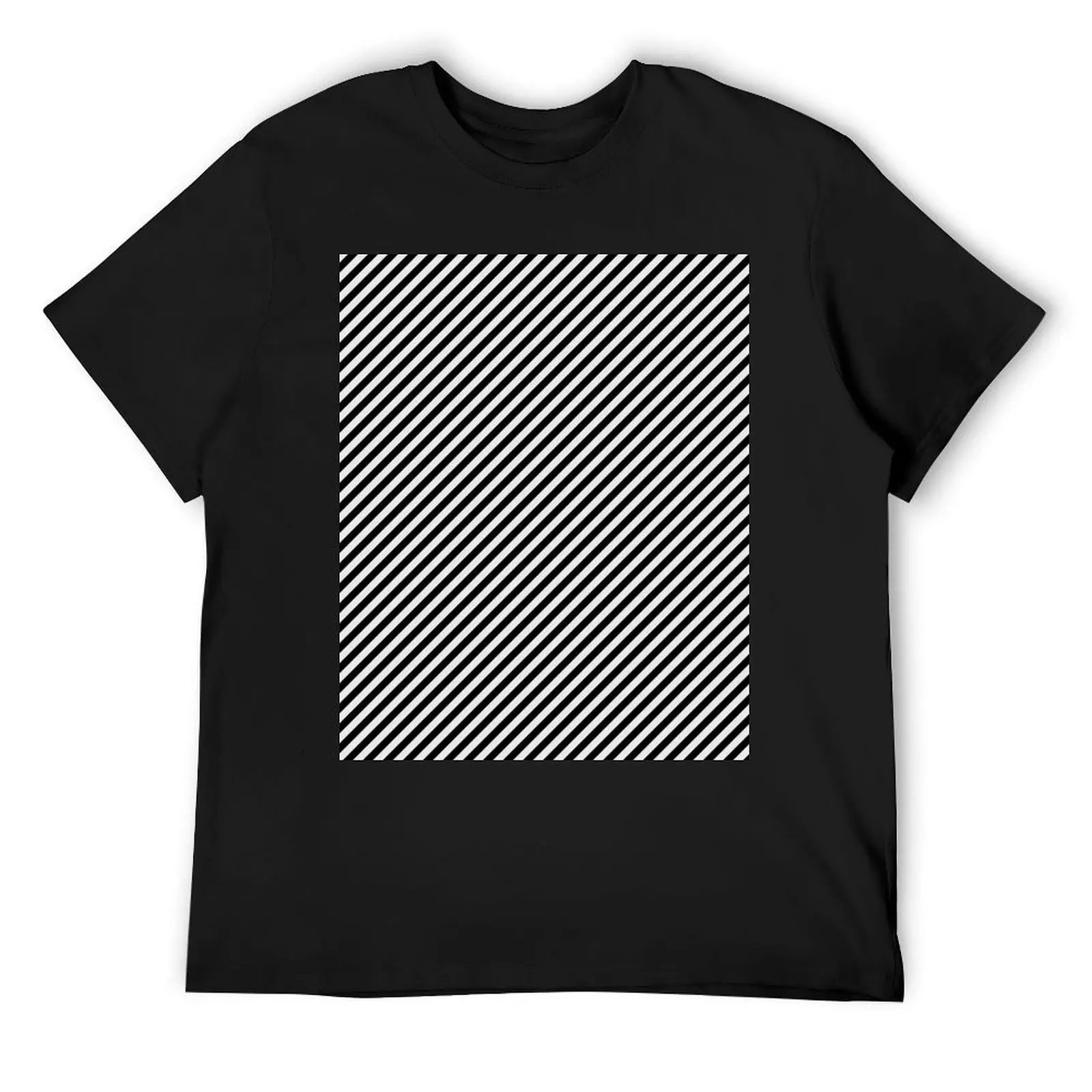 Black and White Small Diagonal Stripes T-Shirt cotton graphic tees boys whites anime tshirt mens graphic t-shirts hip hop