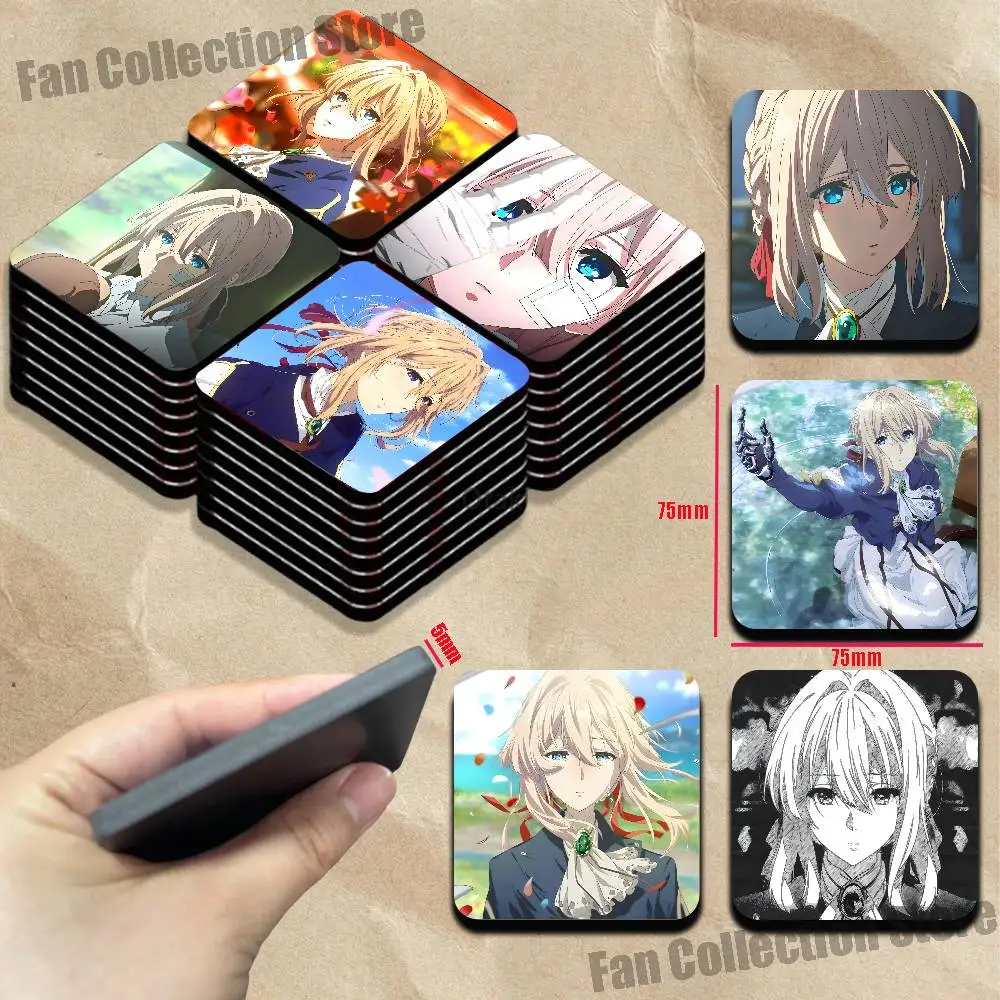 V-Violet E-Evergarden Novel Cute Cartoon Anime Refrigerator Magnets Soft Magnetic Heat Transfer Refrigerator Magnets Gift