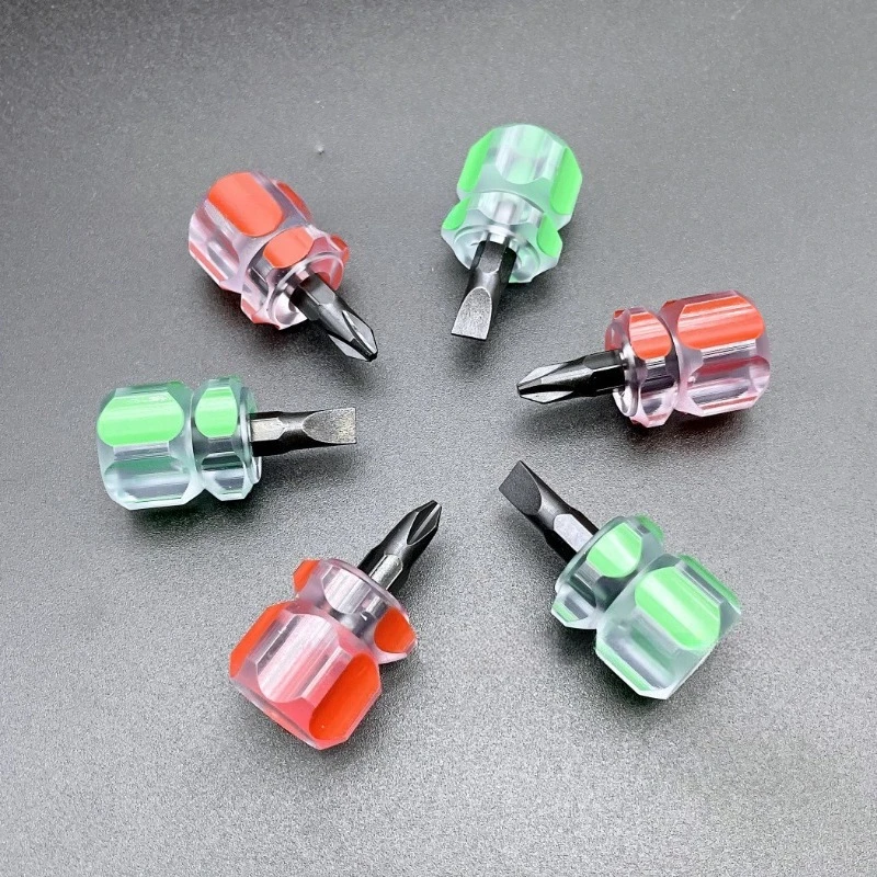Mini PVC Crosshead Flathead Screwdriver 6.0mm Short Handle For Automotive Fender Disassembly And Repair Tool