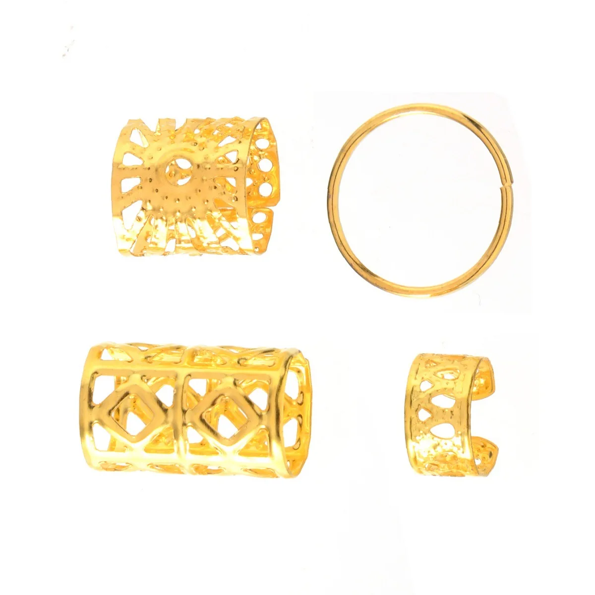 Accessori per capelli fai-da-te 40 pezzi eleganti anelli scavati modelli misti per donne ragazze trecce bohémien capelli Loc antiscivolo