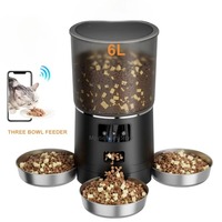 6L Three Bowl Pet Feeder Dog Timed Automatic Pet Feeder App Remote Control Wifi Pet Product