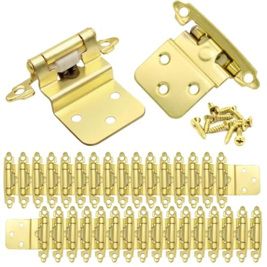 

3/8 Inch Inset Cabinet Hinges, Self Closing Hinges for Cabinets Doors, Kitchen Cabinet Door Hinge Hardware