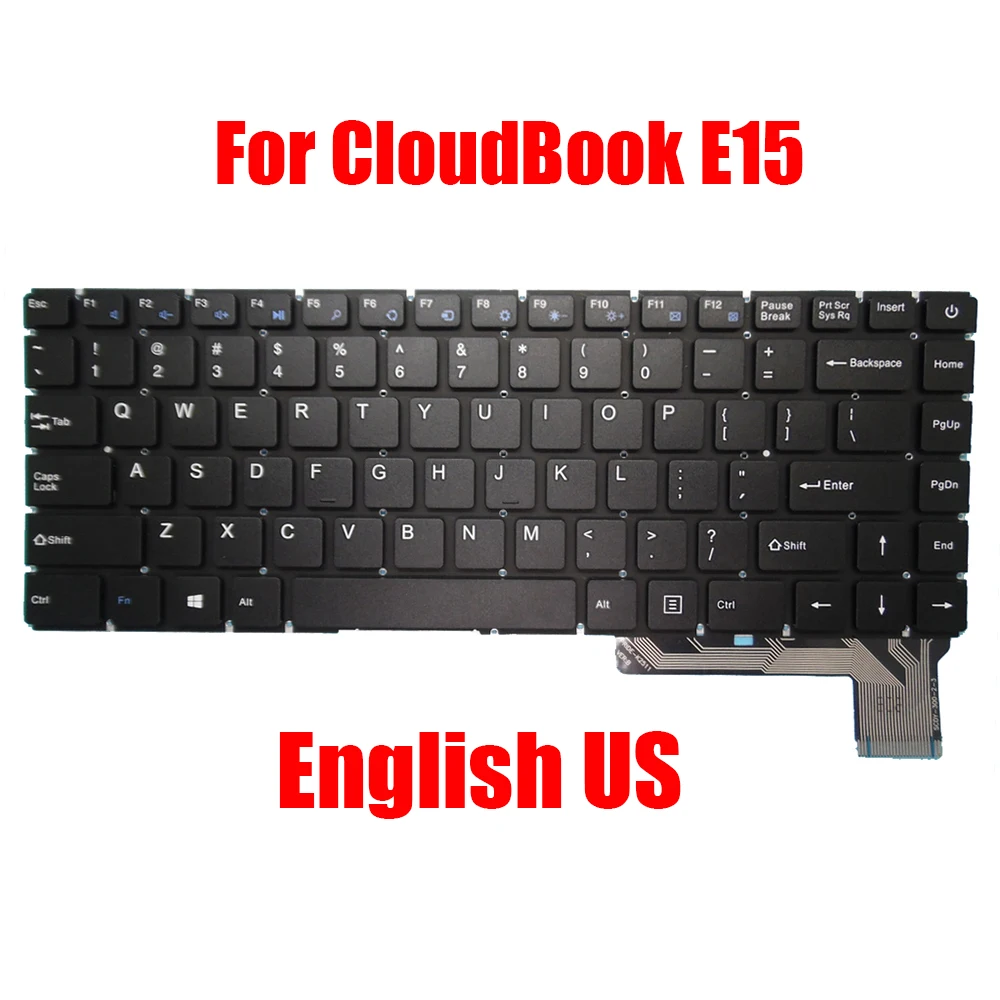 

Laptop Replacement Keyboard For EXO For CloudBook E15 English US Black Without Frame New