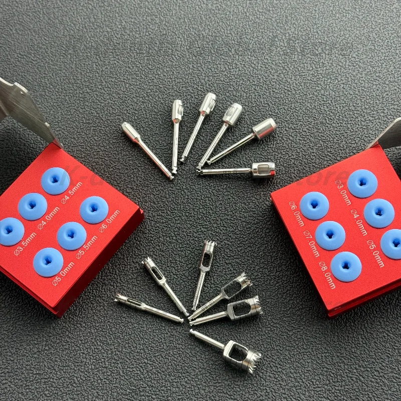 6Pcs/Set Dental Implant Tissue Punch and Drill Set for Gingival Perforation Soft Tissue Management and Implant Procedures