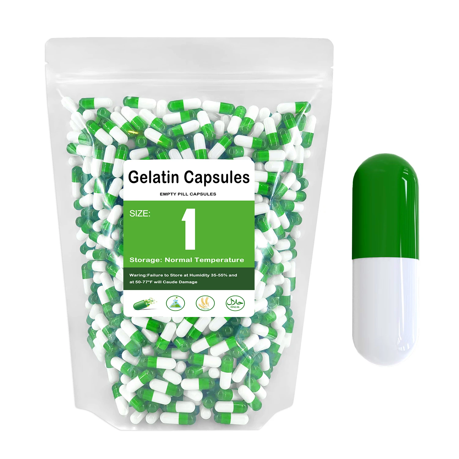 

1000Pcs Green White Gelatin Empty Pill Capsule 000#,00#,0#,4# Clear Hollow Seperated Joined Food Grade Transparent Capsule