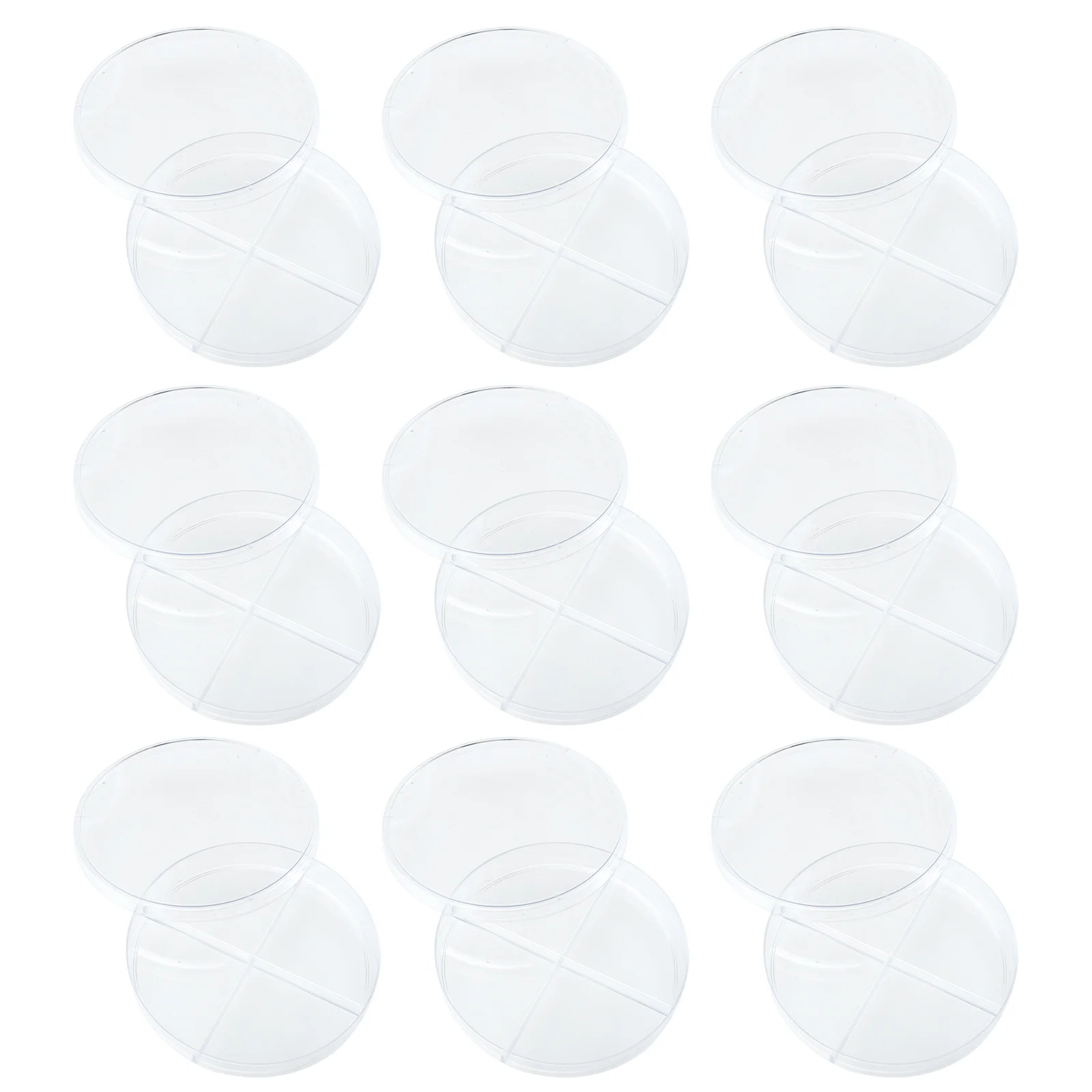 10 Pcs Agar Plate Cell Culture Dish Transparent Petri Plastic Laboratory Teaching Aid